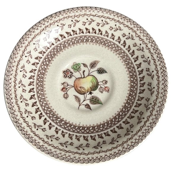 TWO Vtg Johnson Bros "Fruit Sampler" Saucers Staffordshire Old Granite England - Picture 6 of 12